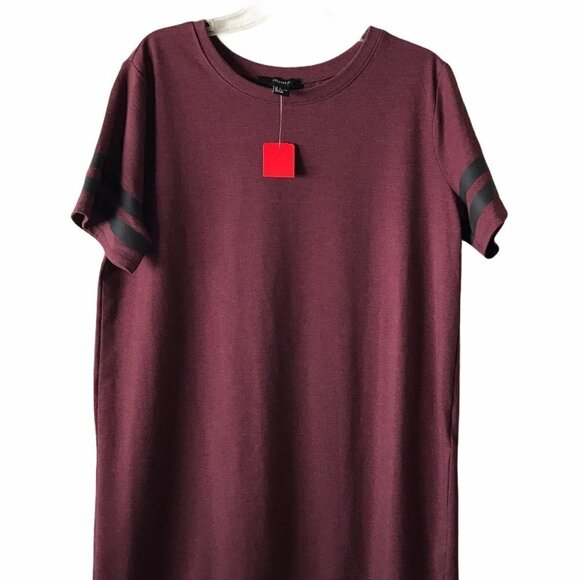 NWT - Forever 21 Maroon Short Sleeve Jersey Dress - Picture 1 of 10